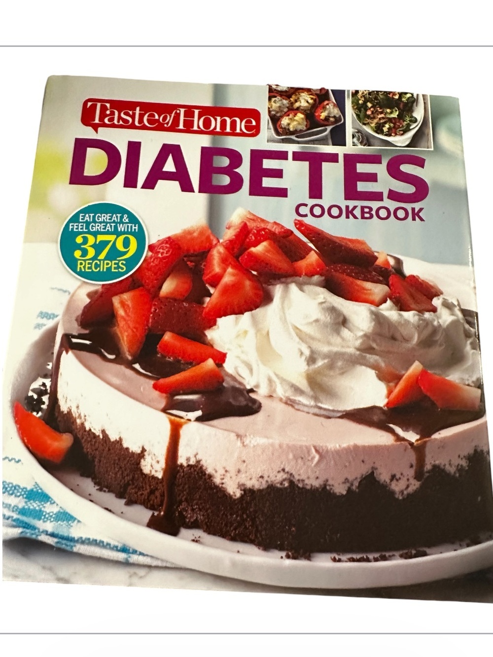 Taste of Home Diabetes Cookbook - White, Pink, Red Cover